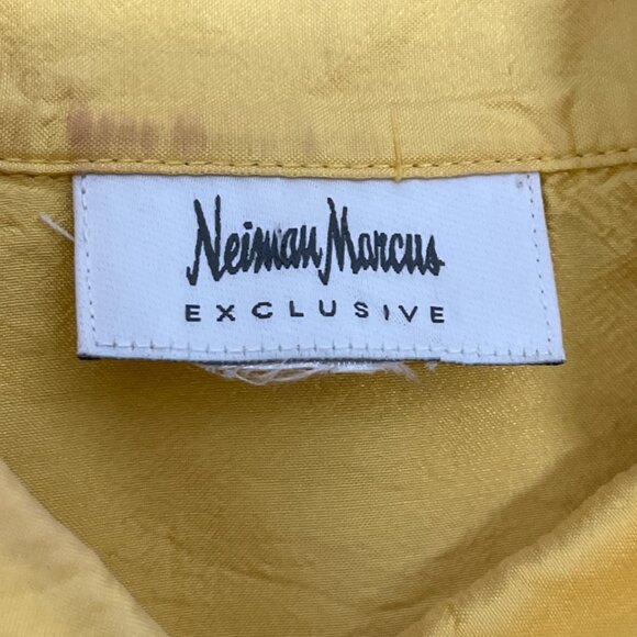 Neiman Marcus Exclusive Yellow Blouse Long Sleeve Button-Up Style - Picture 6 of 7